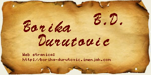 Borika Durutović vizit kartica